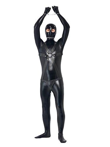 gimpsuit|Smiffy's Men's Gimp Costume Bodysuit with Straps and .